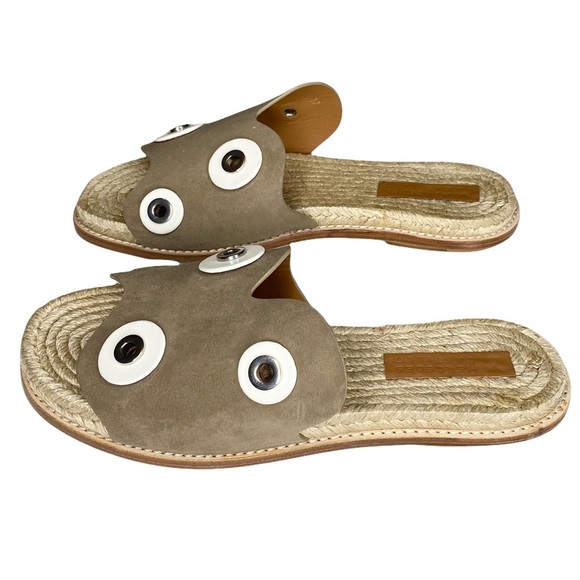 new Mercedes Castillo ☀︎︎ Hardware Detailed Suede Flat Sandals ☀︎︎ Brown 7M 37 - Picture 11 of 17